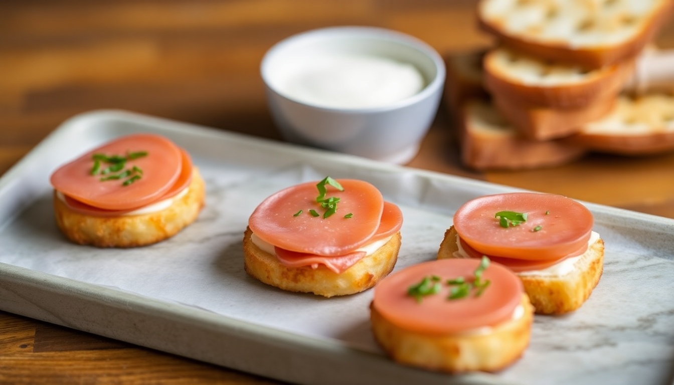 Air-Fried Mortadella & Cheese Bites with Toasted Bread