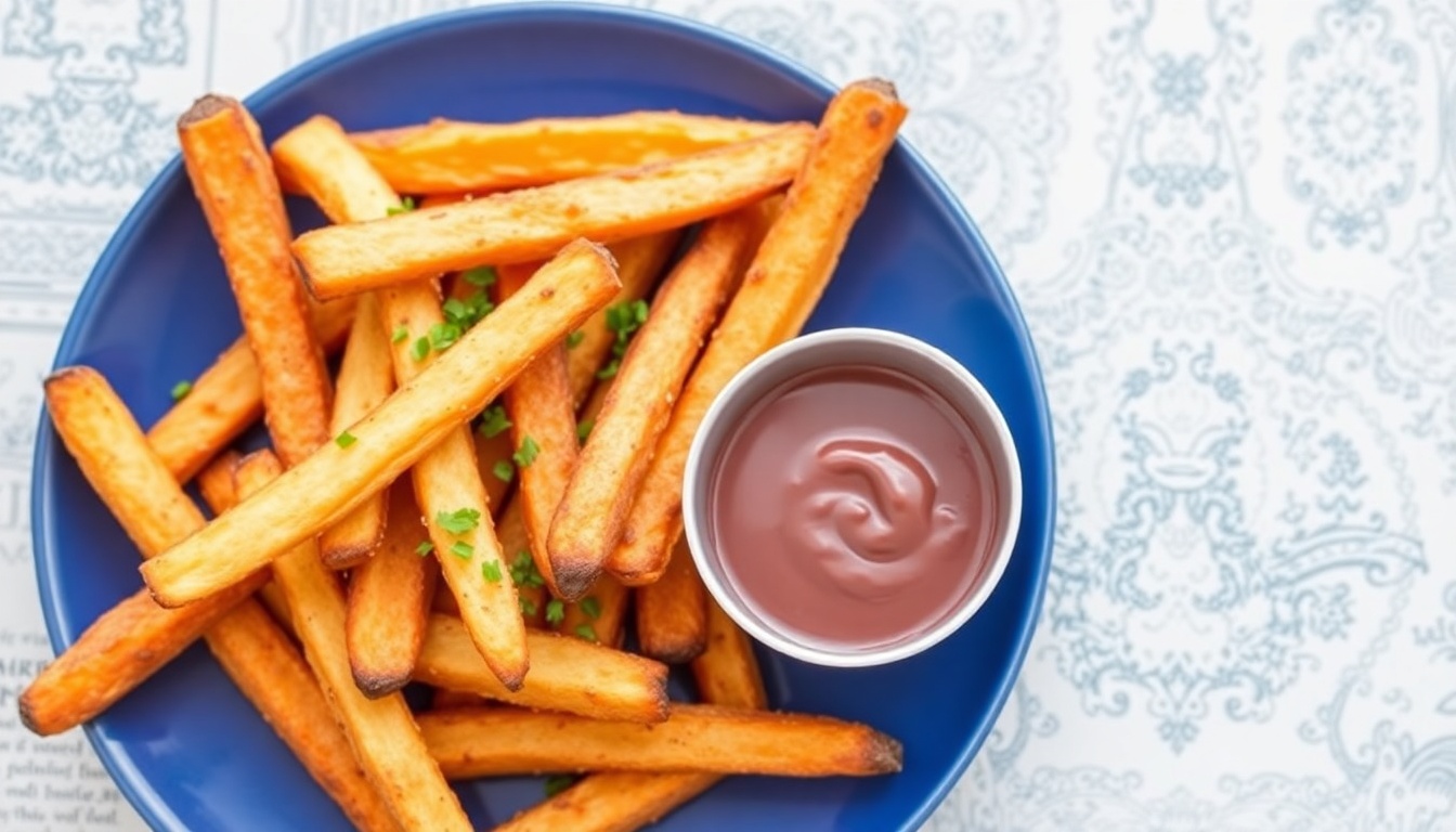 Crispy Air Fryer French Fries & Sweet Potato Fries