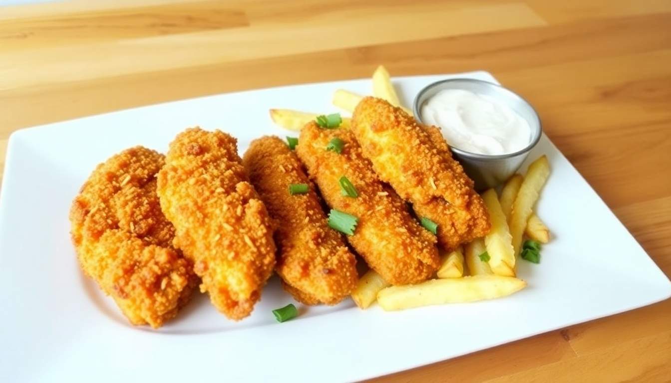 Crispy Air Fryer Chicken Tenders and Fries
