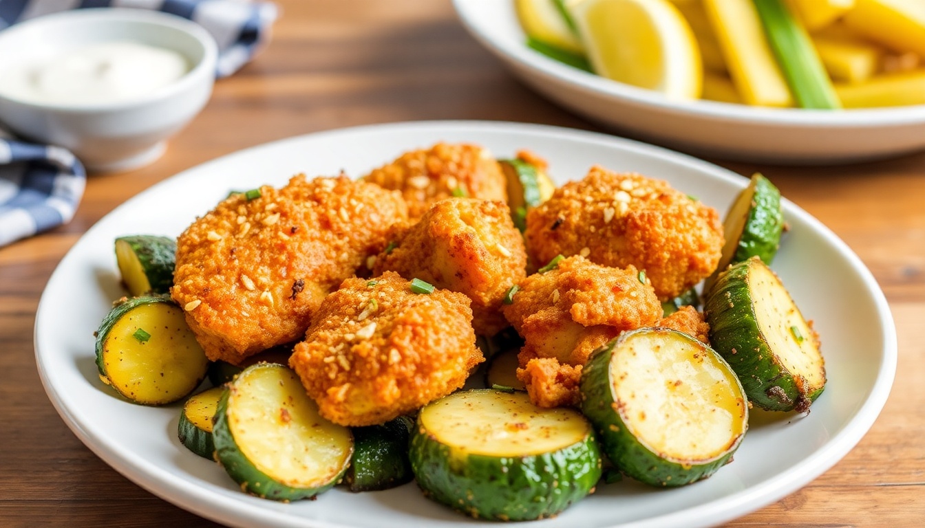 Crispy Air Fryer Chicken and Zucchini